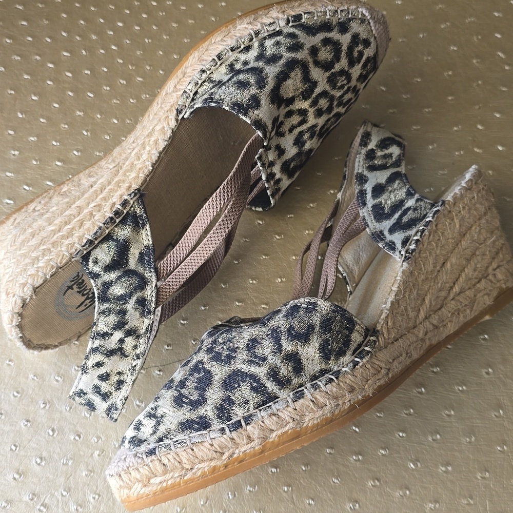 Vidorreta NEW Leopard Print Espadrille Wedge, Sz 40 - Picture 8 of 11